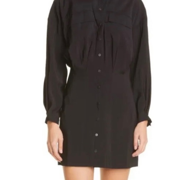NWT🌟 Ba&sh Black Button Mini Dolman Sleeve Dress - Picture 4 of 5